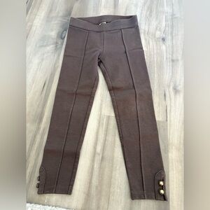 GIRLS JANIE AND JACK BROWN LEGGINGS WITH GOLD BUTTONS